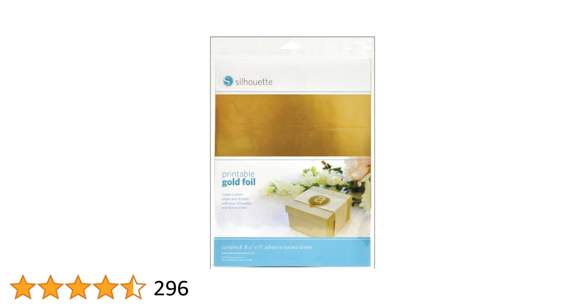 Amazon Silhouette Printable Adhesive Foil 8 5 X11 8 Pkg Gold Arts Crafts Sewing