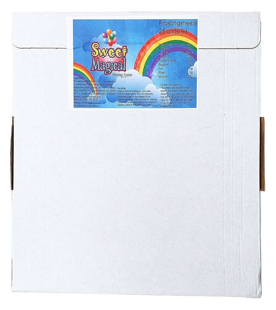 Amazon SWEET MAGICAL Printing System Wafer Paper 25 Units A4 8 1 2 X 10 1 2 Printable Area White Color