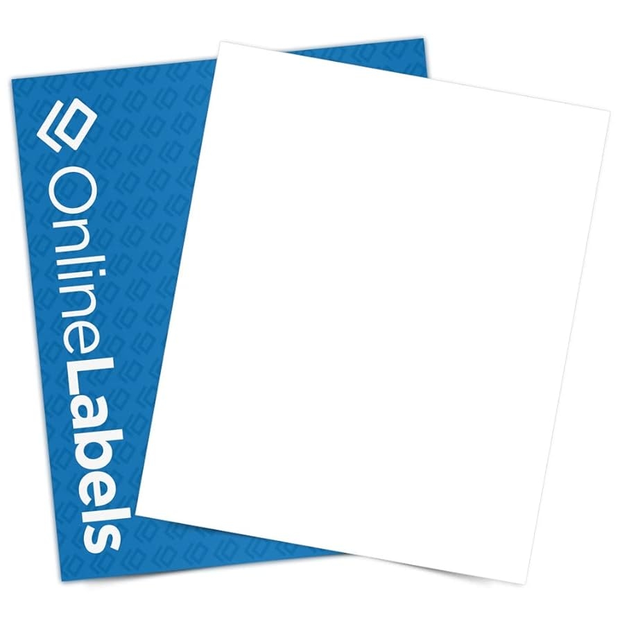 Amazon Waterproof Sticker Paper 100 Sheets White Matte Vinyl Like 8 5 X 11 Full Sheet Label Works With Inkjet Printers Only Compatible With Electronic Cutting Machines OL177WJ OnlineLabels Office Products