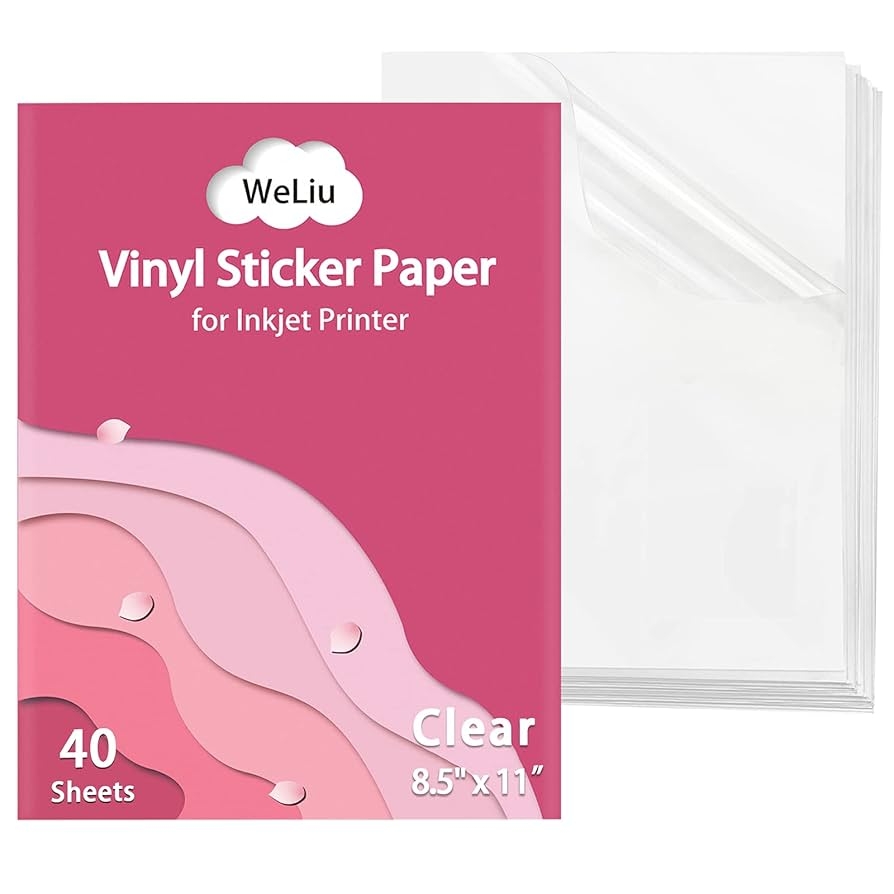 Amazon Weliu Printable Transparent Sticker Paper 8 5 X 11 Blank Custom Label Sticker Sheets 40 Clear Sheets For Inkjet Printers Office Products