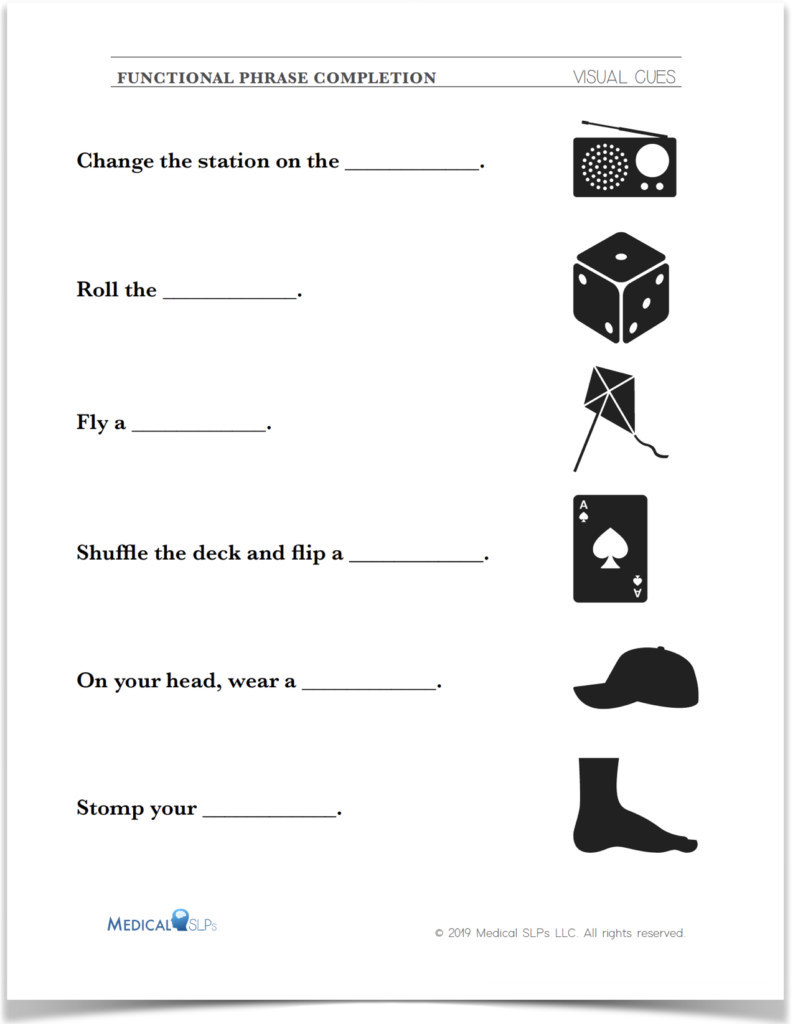 Aphasia Worksheets Free Printable