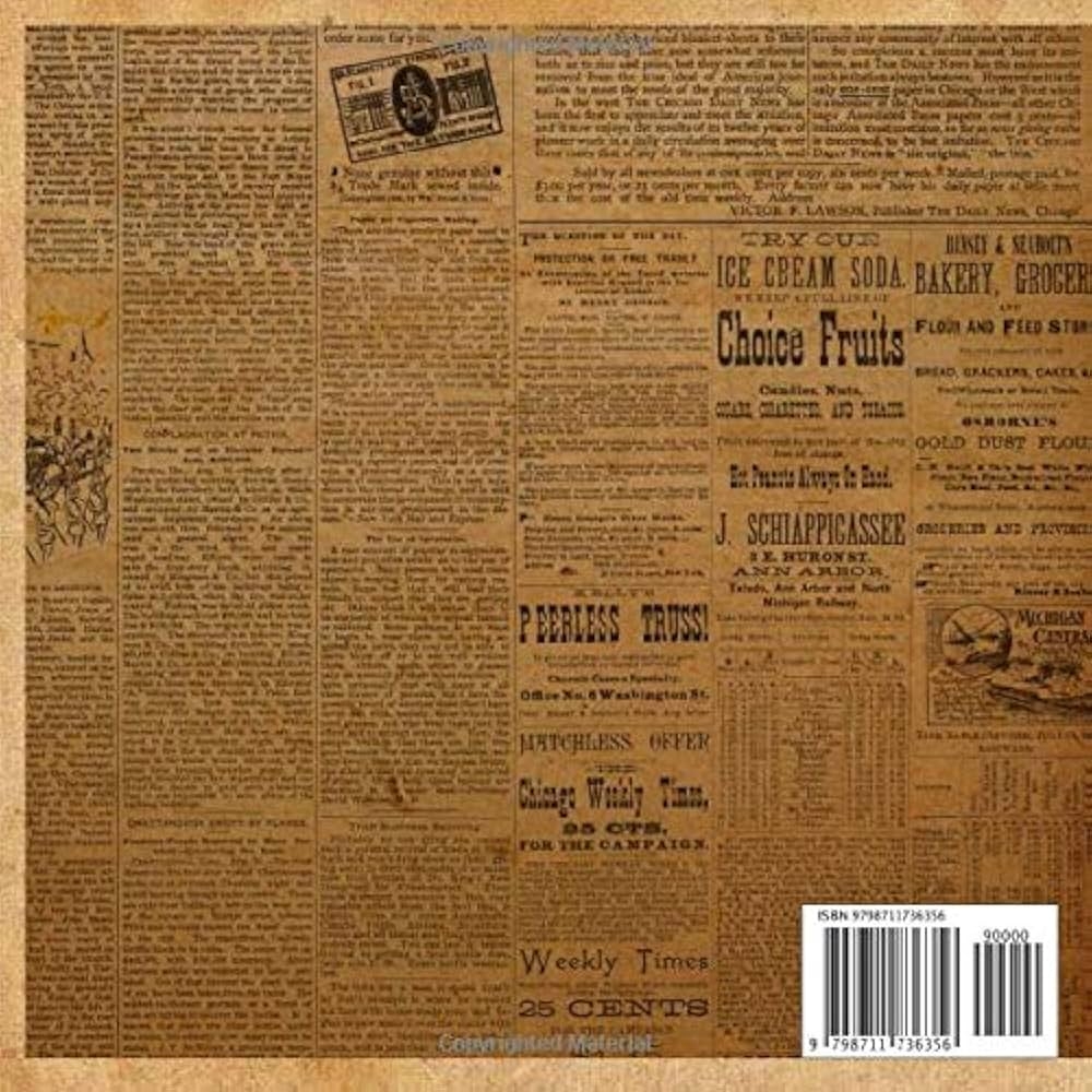 Antique Brown Vintage Newspaper Print Craft Paper For Scrapbook Collage Art 20 Newsprint Pattern 2 Decorative Double Sided Design For For Gift Wrapping antique Brown Newspaper Raagji Leaka 9798711736356 Amazon Books