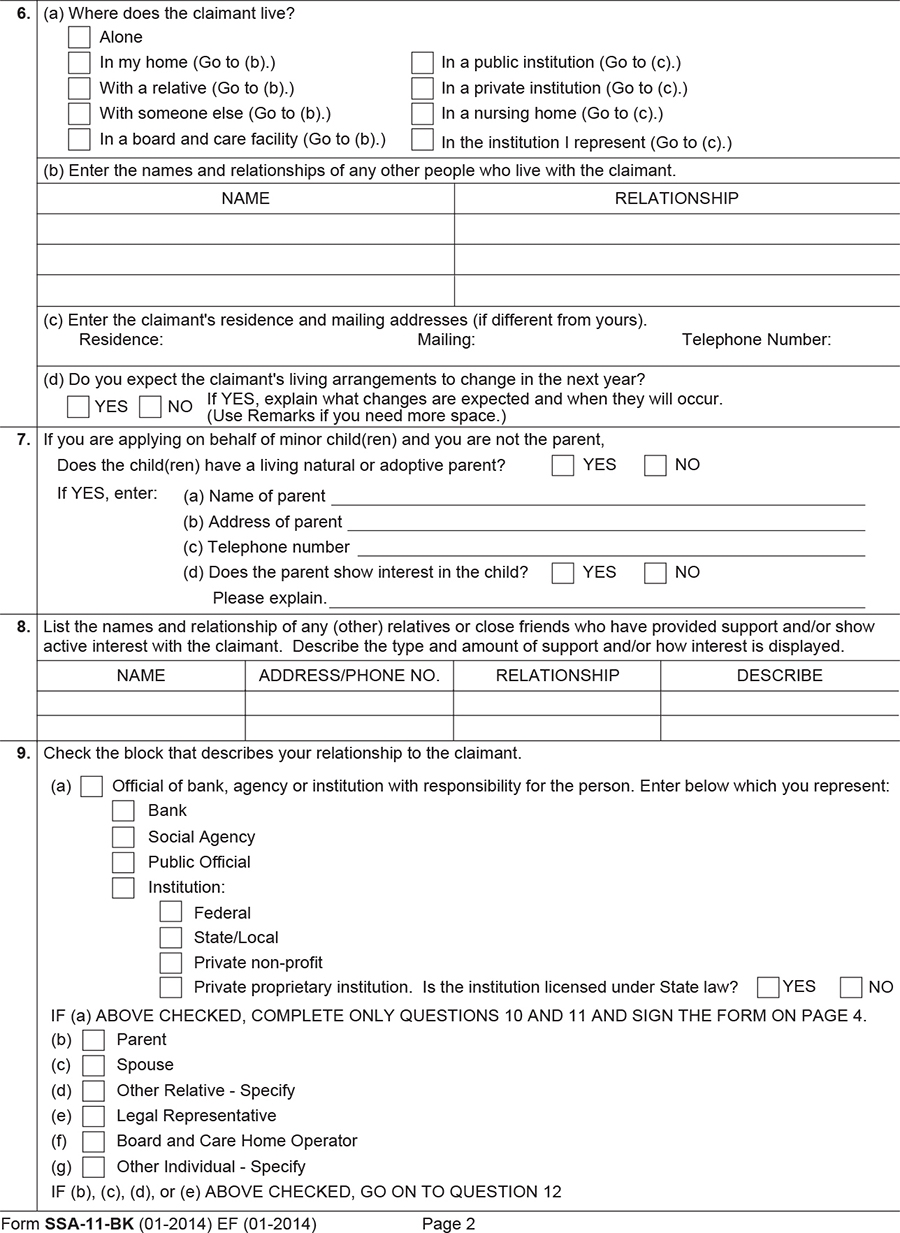 Appendix C Selected Forms Informing Social Security s Process For Financial Capability Determination The National Academies Press
