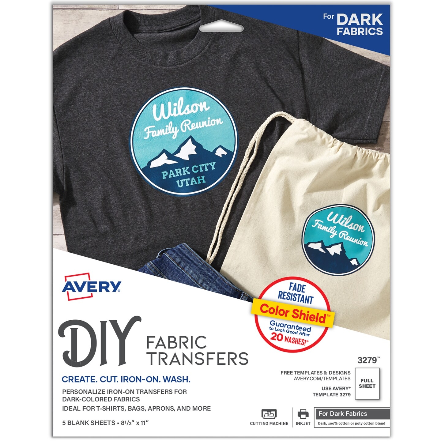 Avery Printable Heat Transfer Paper For Dark Fabrics 8 5 X 11 Inkjet Printer Compatible 5 Sheets Of Iron On Transfer Paper 3279 Michaels