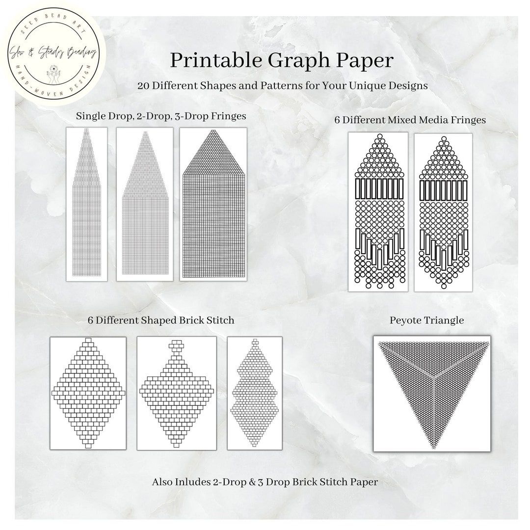 Beading Graph Paper Draw Your Designs Brick Stitch Paper Peyote Graph Two Drop Brick Stitch Graph Paper Beaded Earring Graph Paper Etsy