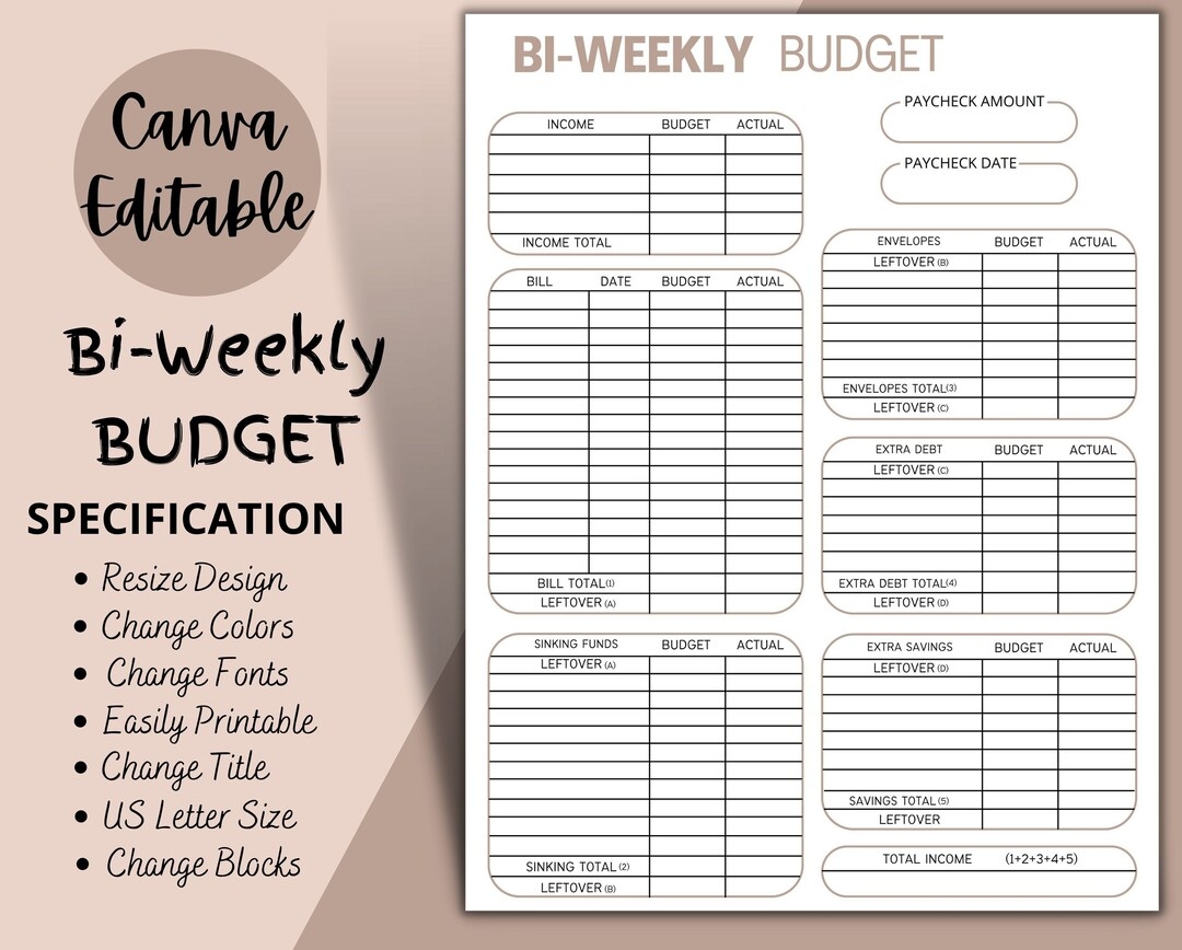 Weekly Budget Worksheet Printable