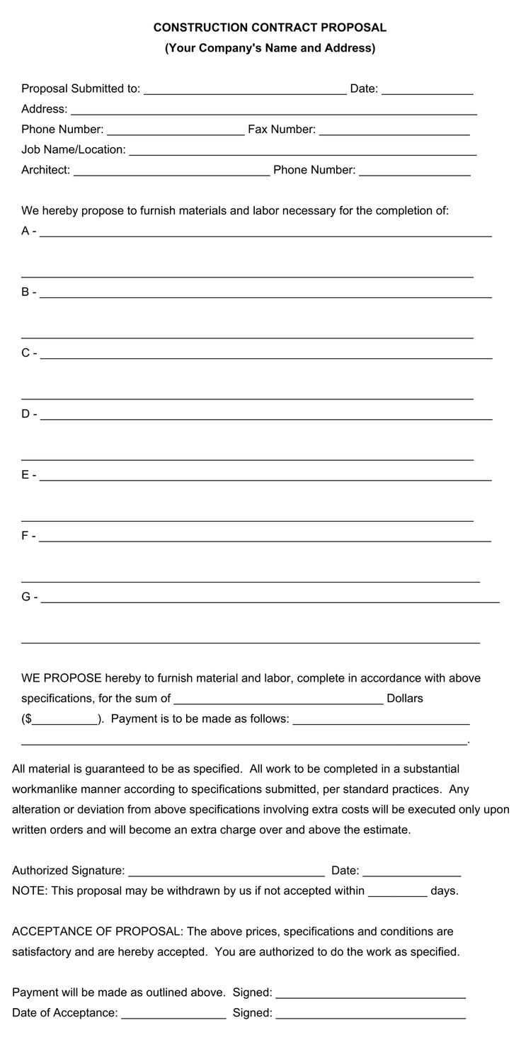 Bid Proposal Templates 10 Free PDF Printables Printablee