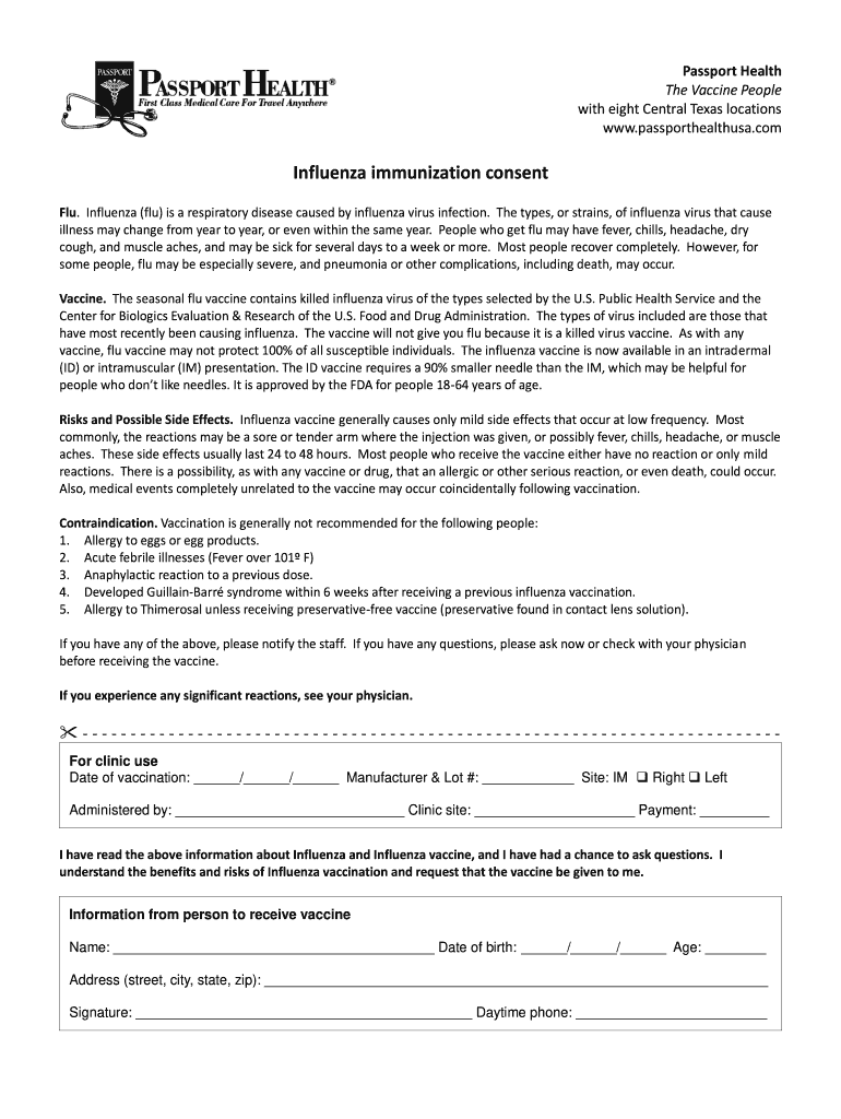 Blank Flu Shot Forms Form Fill Online Printable Fillable Blank PdfFiller