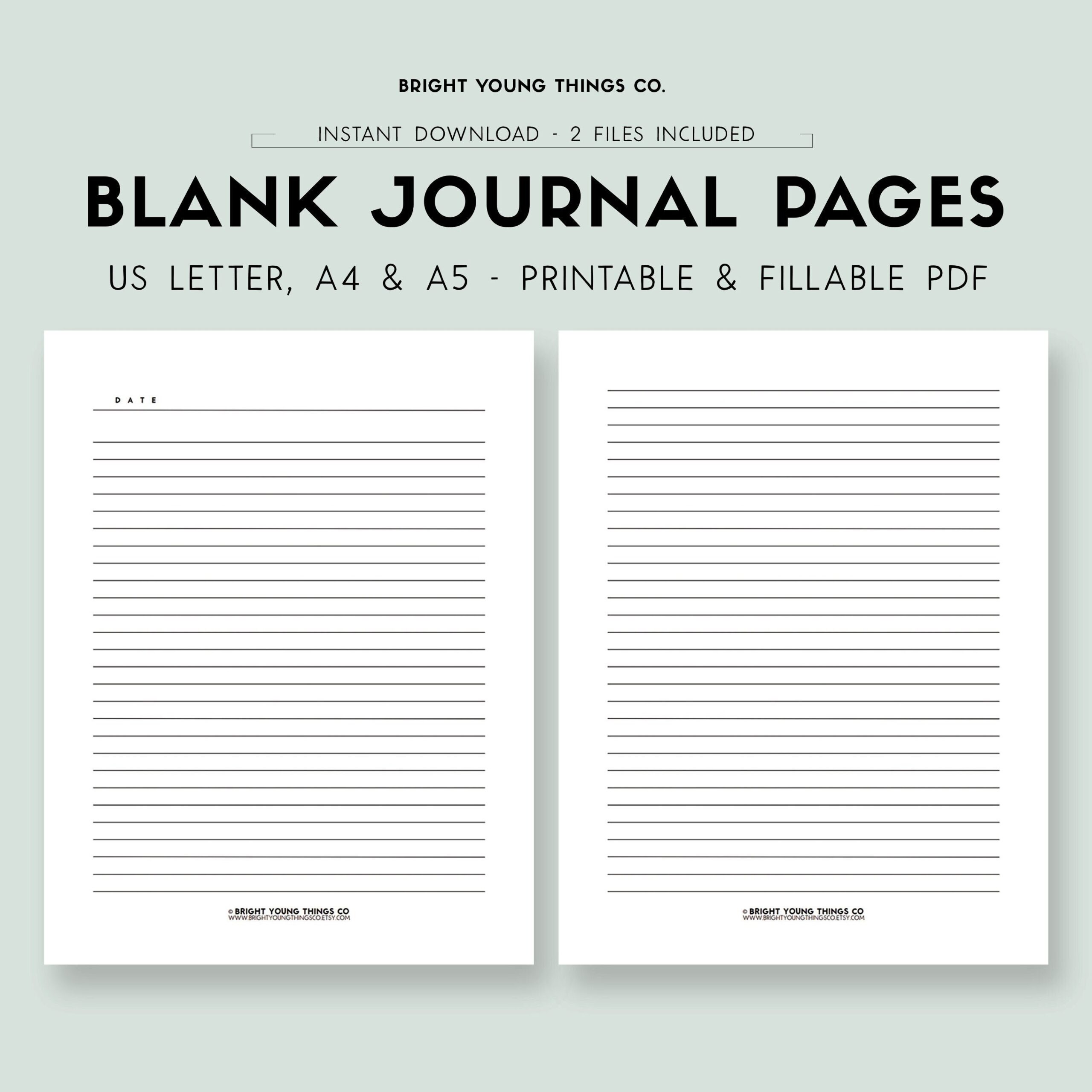 Blank Journal Page Printable Journal Page Printable Lined Sheets Printable Printable Lined Page Lined Notes Printable Writing Paper Etsy