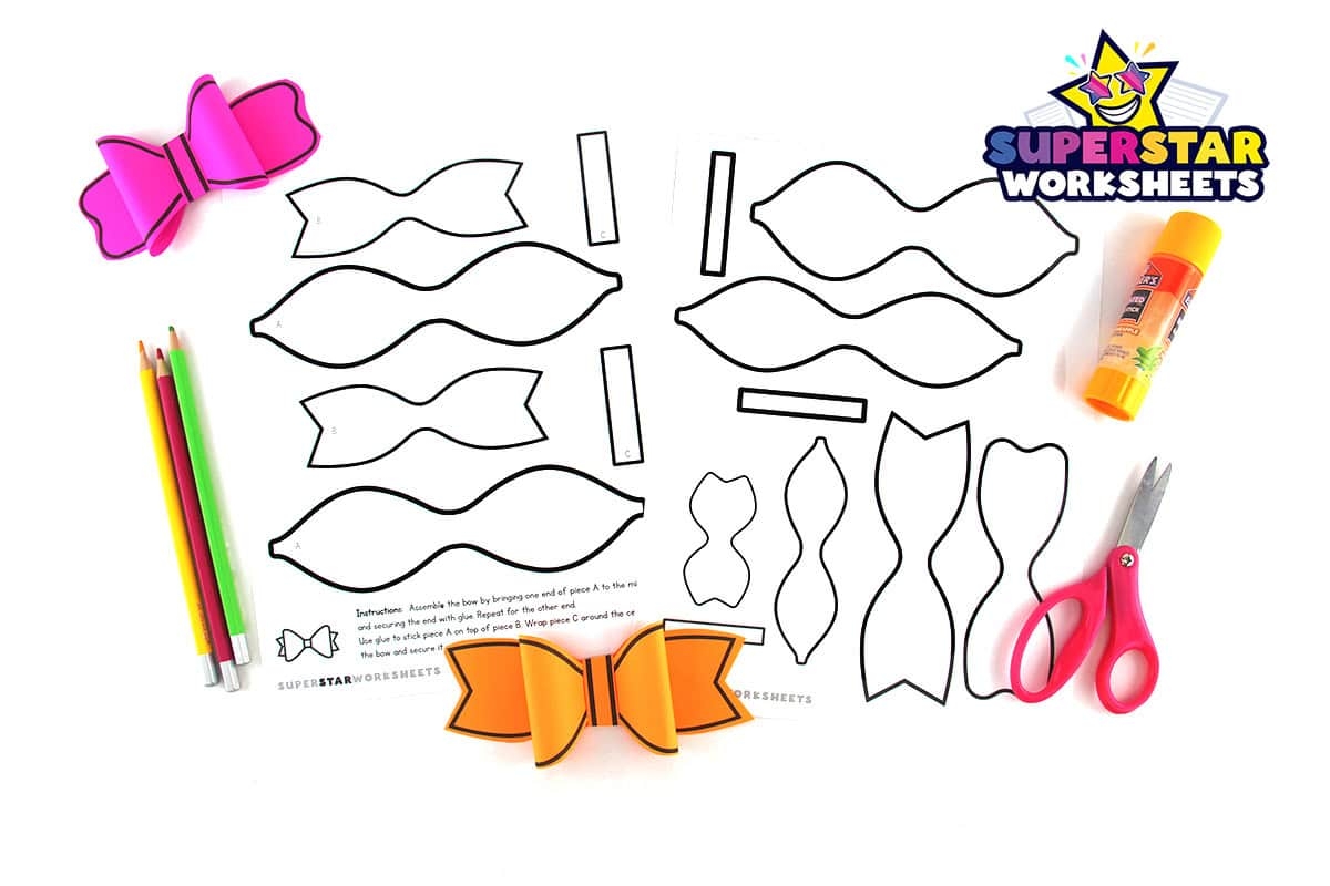 Bow Template Free Printables Superstar Worksheets