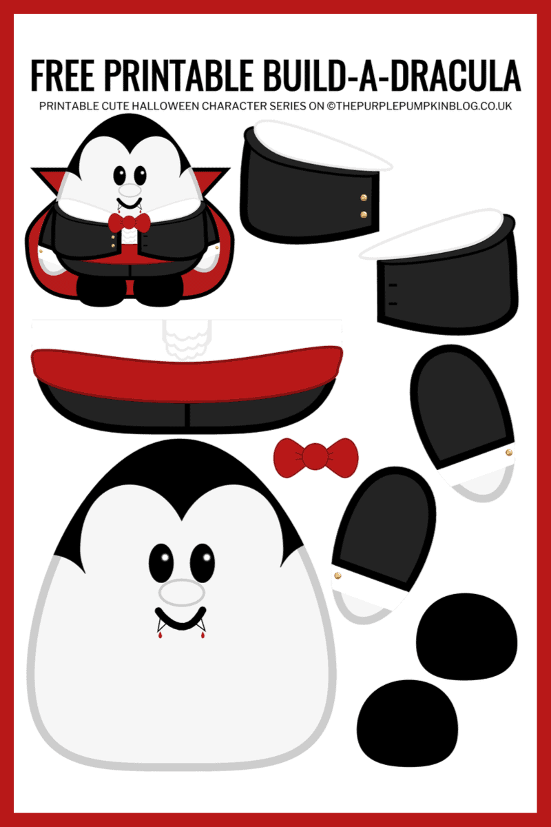 Build a Dracula Free Printable Halloween Paper Dracula Template