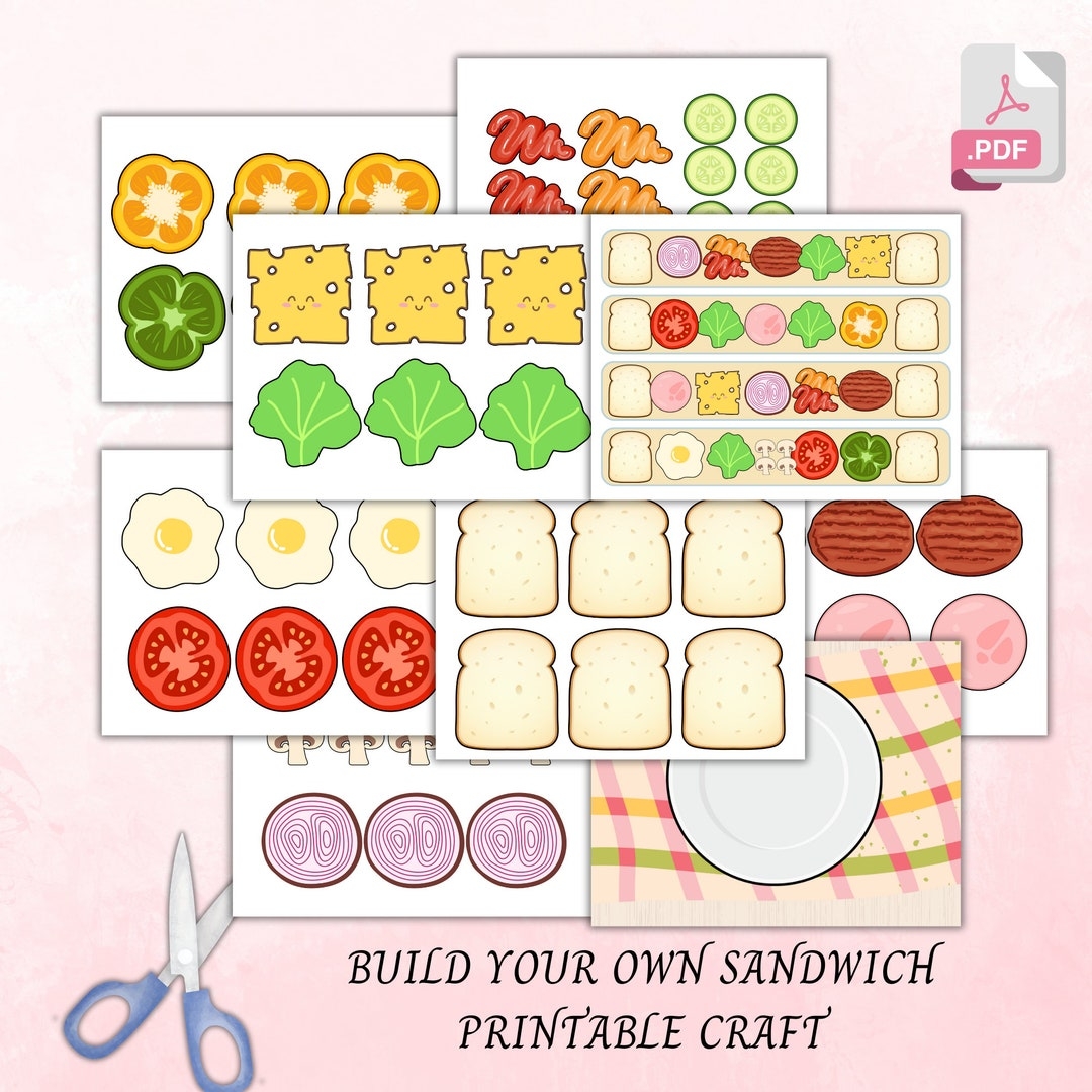 Build Your Own Sandwich Preschool Printable Make A Sandwich Preschool Activity Paper Cut Out DIY Busy Book Activity Pretend Play Etsy