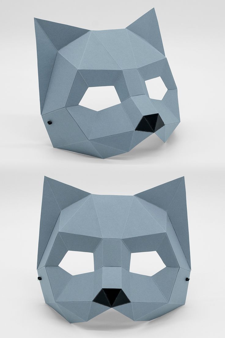 Cat Masquerade DIY PDF Template Pattern Papercraft Paper Mask Polygon Mask 3D Mask Low Poly