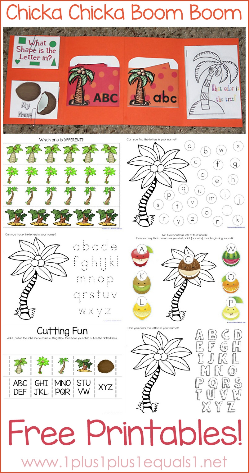 chicka chicka boom boom theme printables
