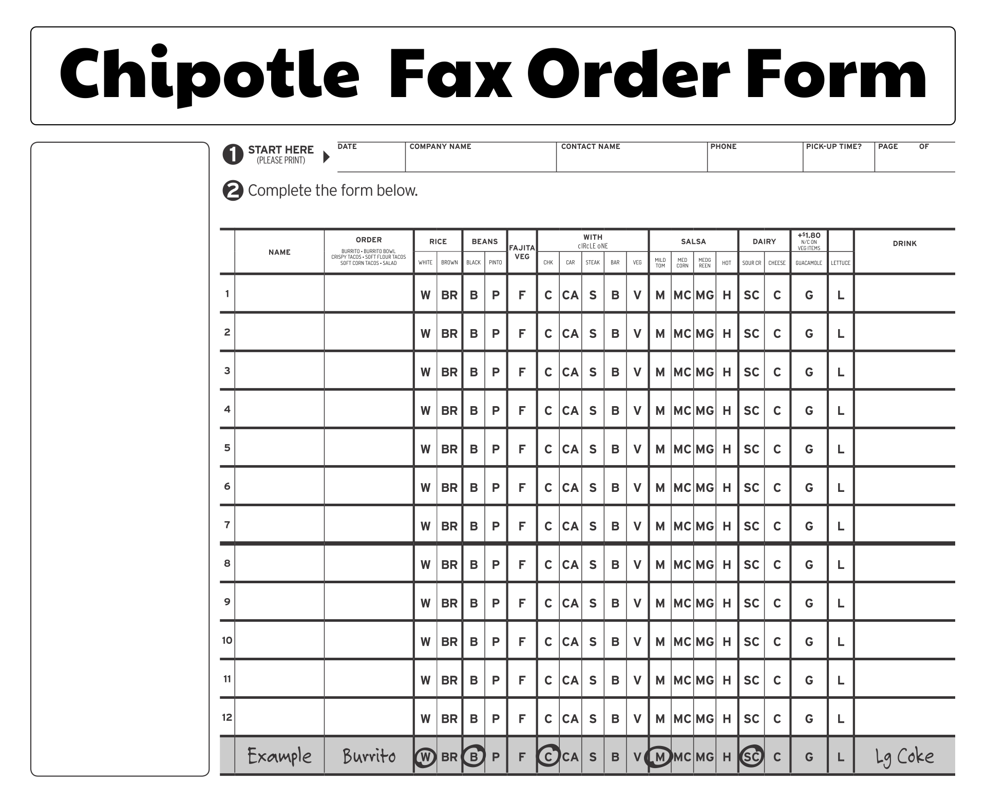 Chipotle Menu 10 Free PDF Printables Printablee