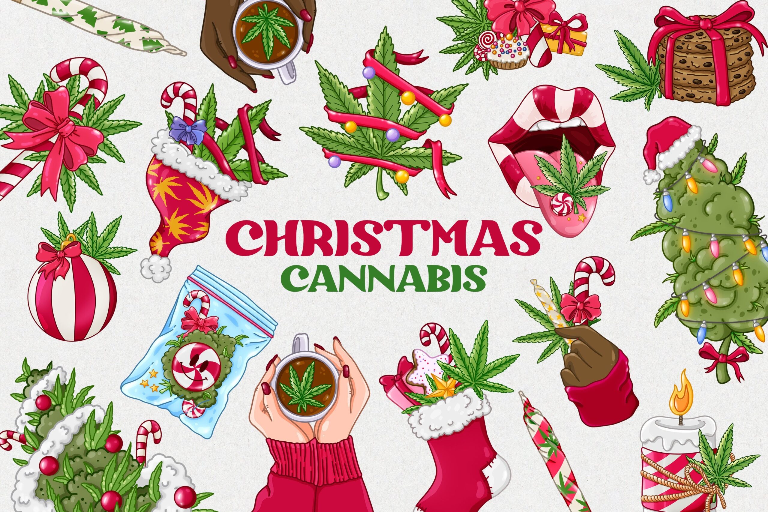 Christmas Cannabis PNG Weed Christmas Stoner 2884174 