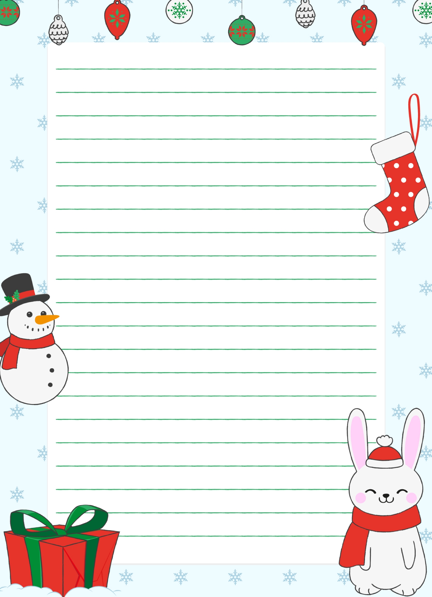 Christmas Writing Paper Printable