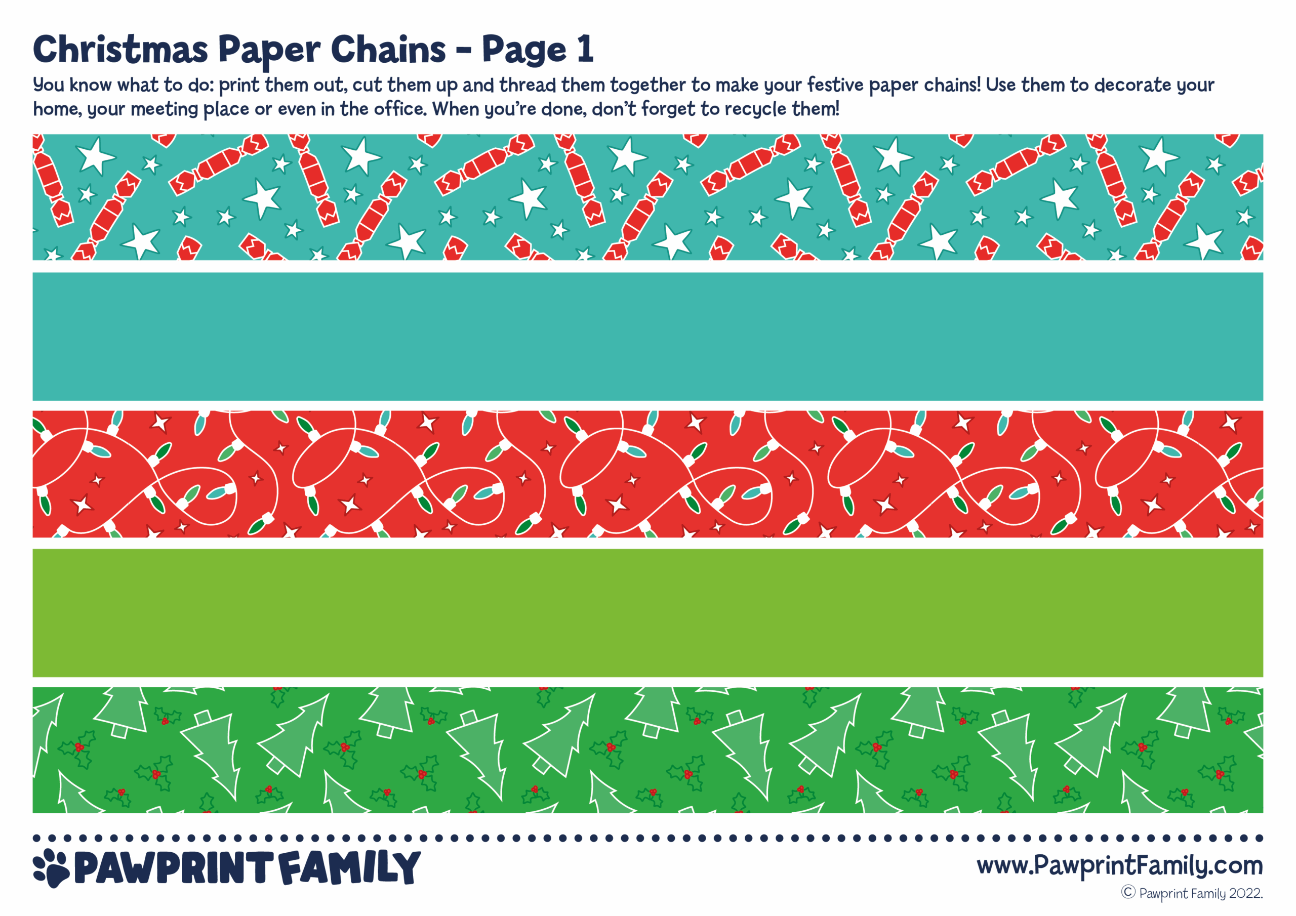 Printable Christmas Paper Chains