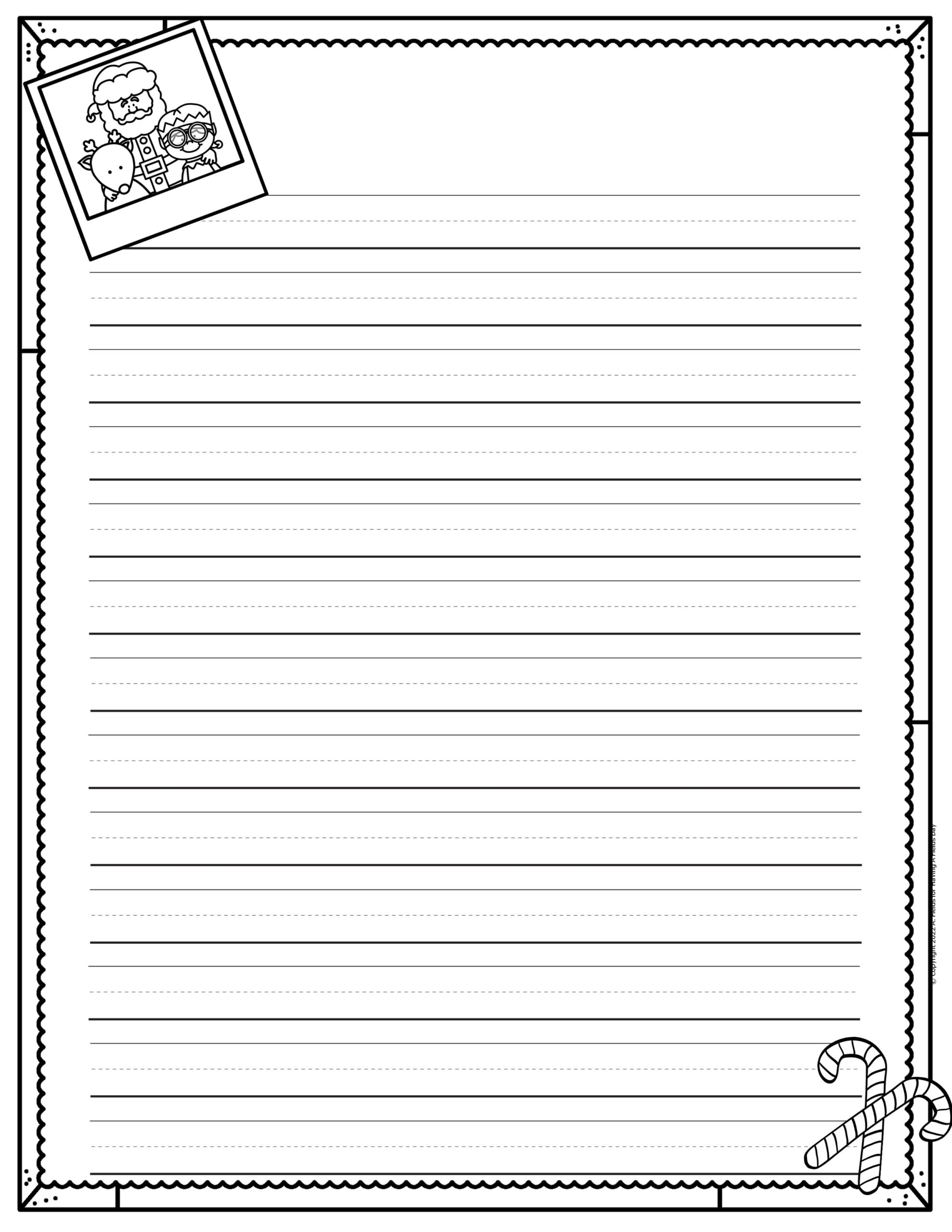 Christmas Themed Writing Paper With Lines Made By Teachers