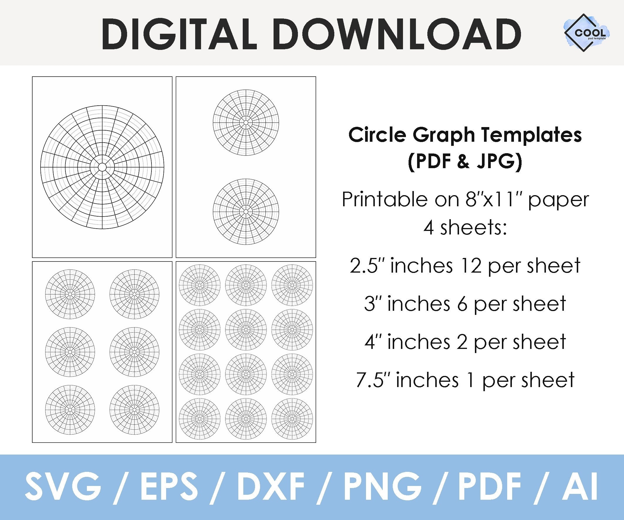 Circle Graph Template Bead Graph Paper Beading Pattern Pdf Svg Png Cricut Silhouette Instant Download Etsy