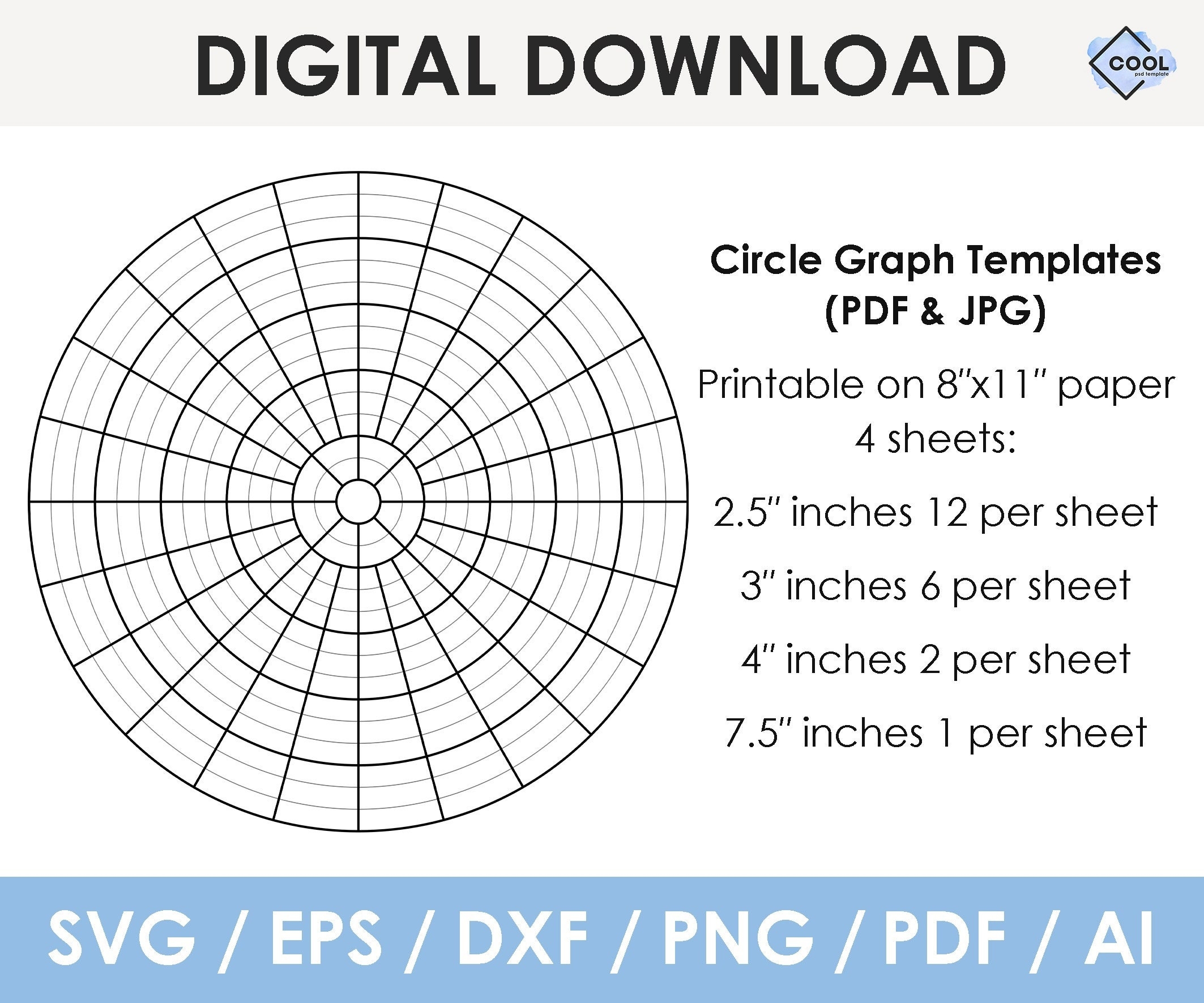 Circle Graph Template Bead Graph Paper Beading Pattern Pdf Svg Png Cricut Silhouette Instant Download Etsy