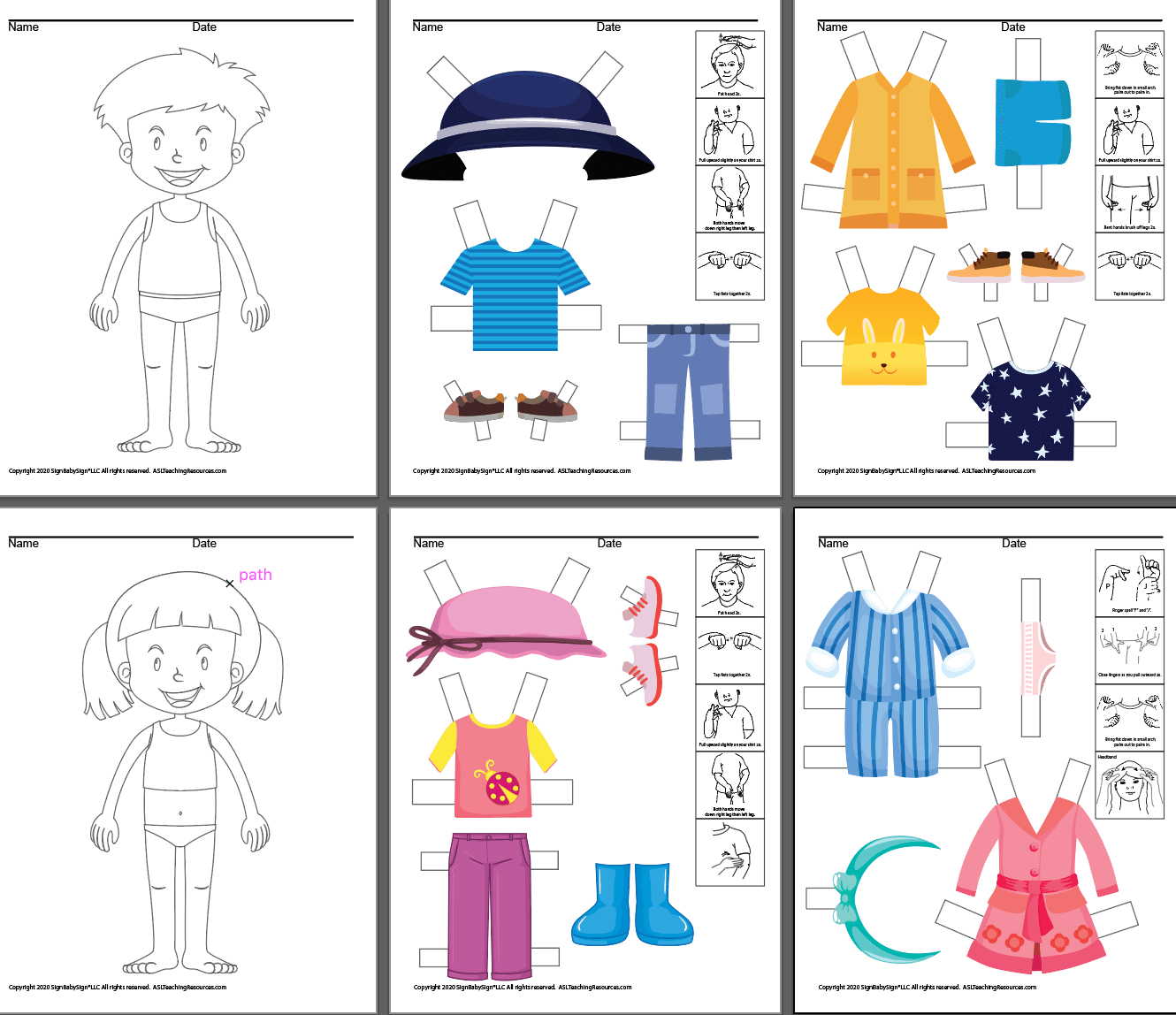 Paper Doll Outfits Printable