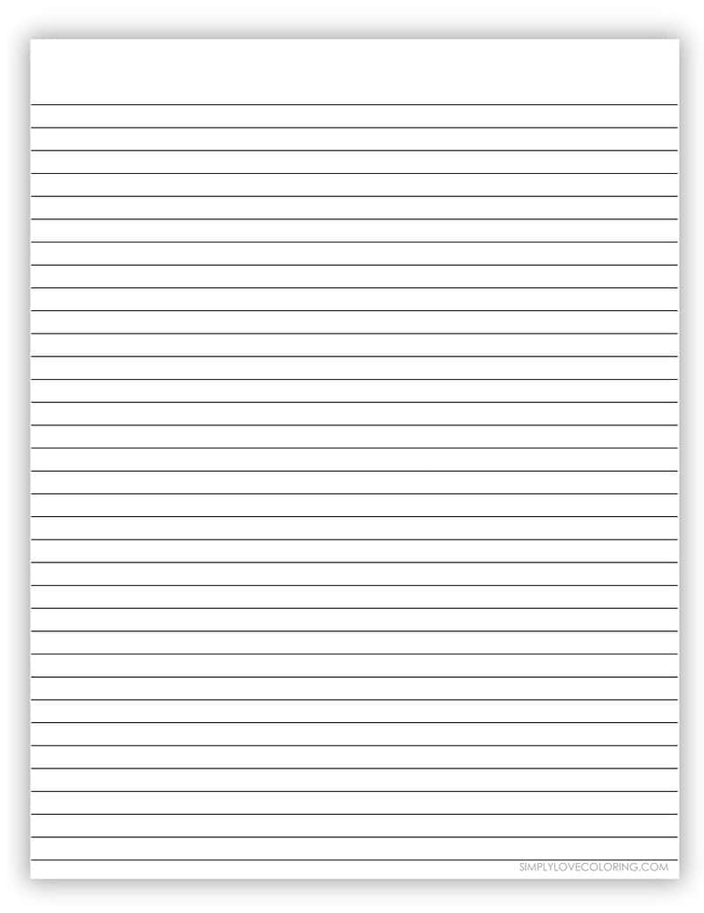 College Ruled Paper Printable Free PDF Download Simply Love Coloring