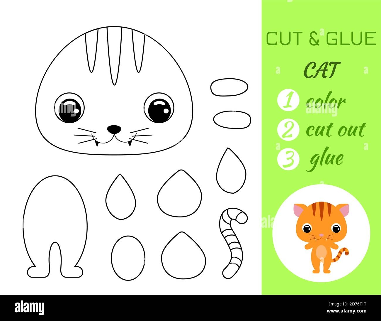 Printable Color Cut And Glue Worksheets