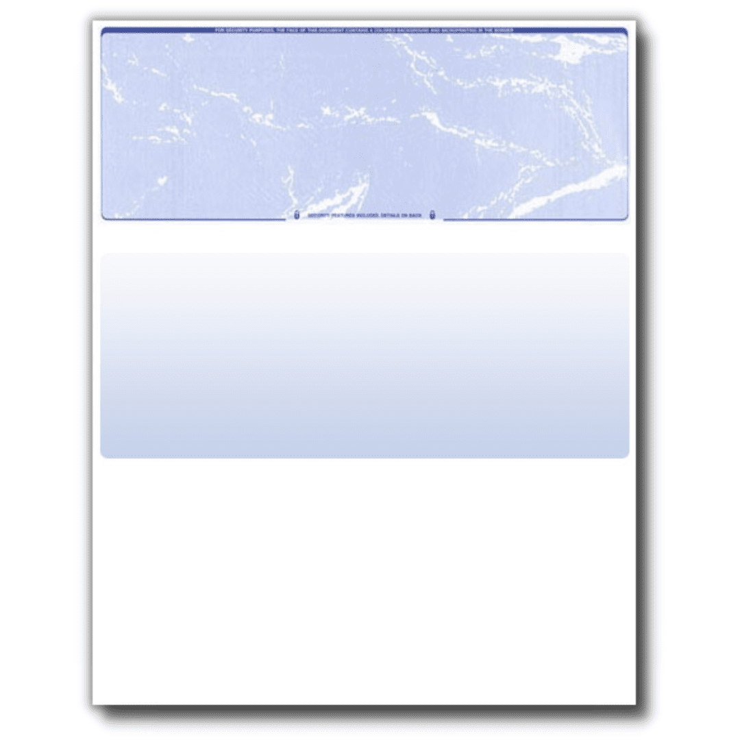 Compuchecks Blank Check Paper 100 Business Checks Compatible With QuickBooks Versacheck And Laser Inkjet Printers Check Stock On Top And Paycheck Stub On Bottom Blue Marble Walmart