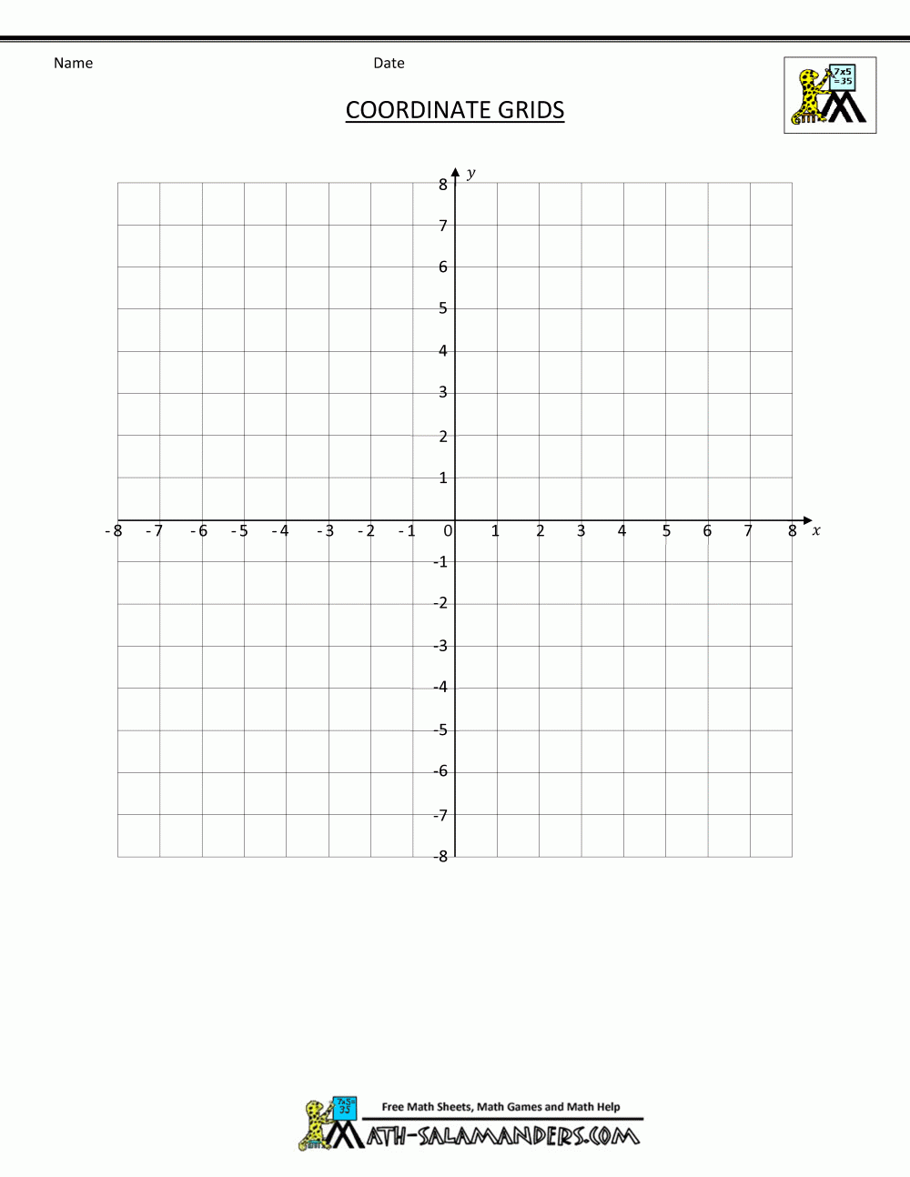 Coordinate Plane Grid
