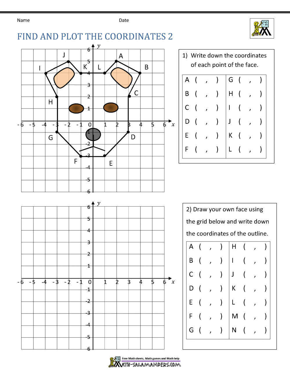 coordinate plane worksheets 4 quadrants