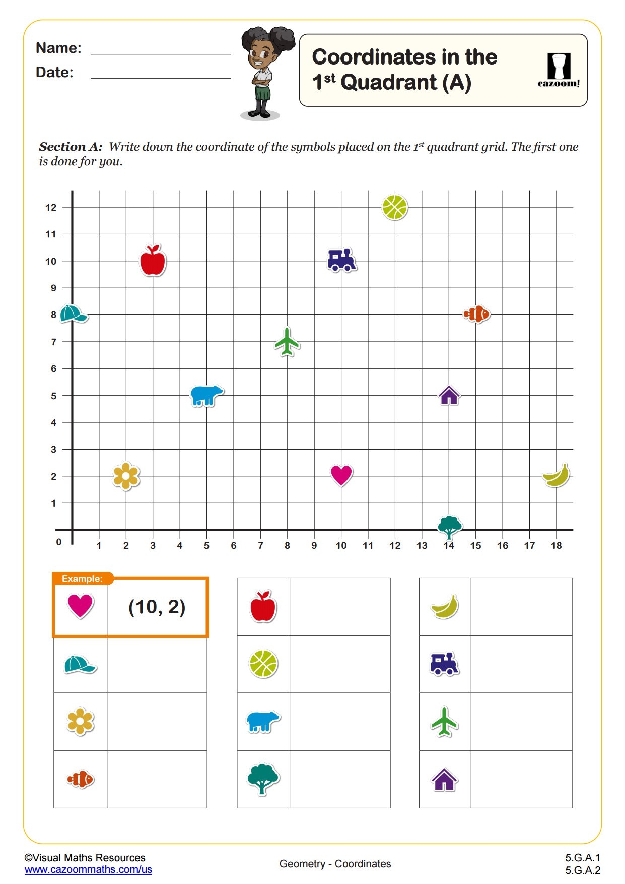 Cartesian Plane Printable Worksheets