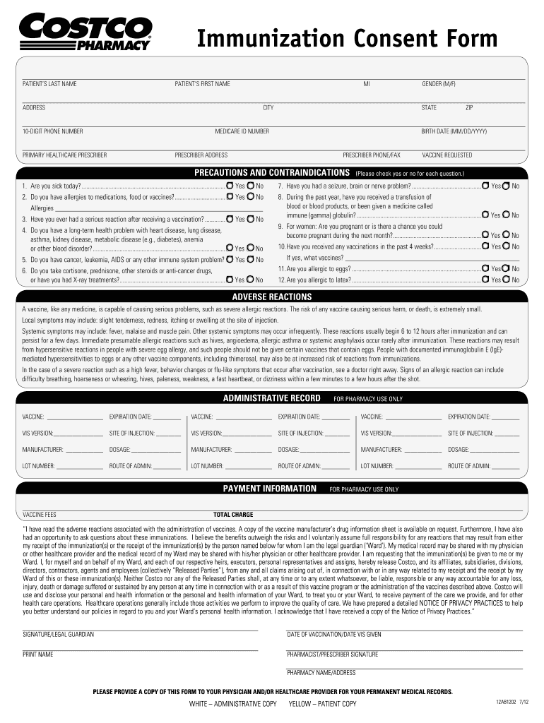 Walgreens Printable Proof Of Flu Shot Form