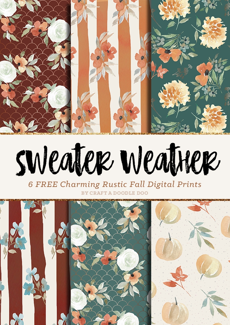 Craft A Doodle Doo FREE FALL DIGITAL PRINTABLE PAPER PACK SWEATER WEATHER AUTUMN THEMED PATTERNS FOR INSTANT DOWNLOAD 