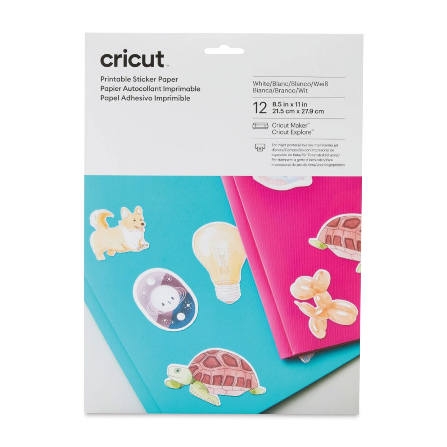Cricut Printable Sticker Paper Sheets White 8 1 2 X 11 12 Sheets Michaels