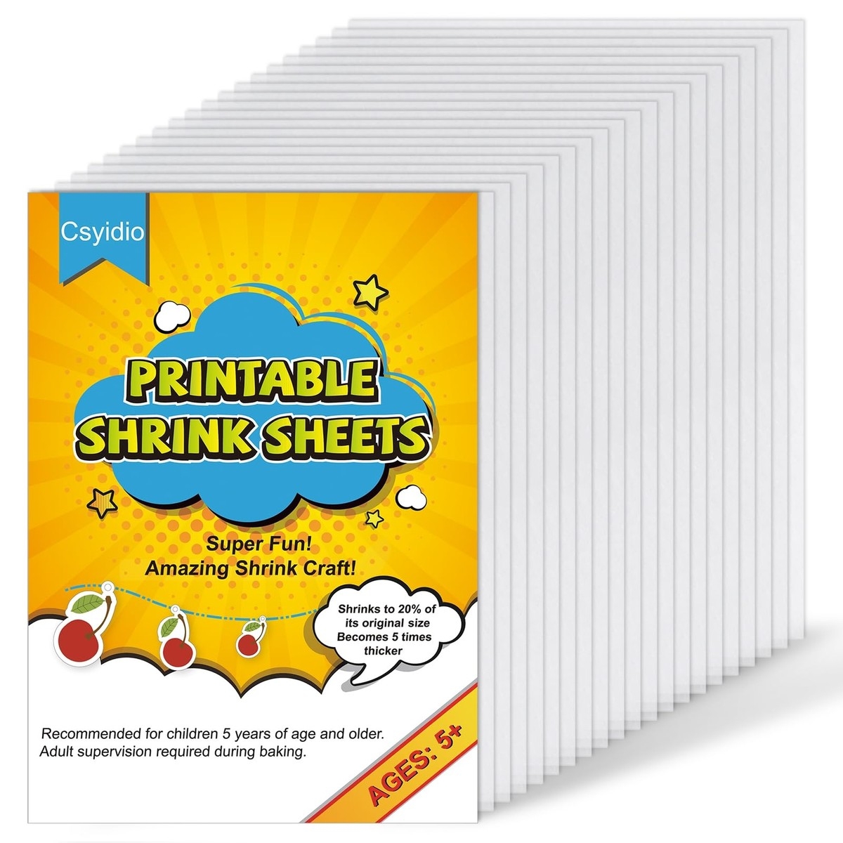 Csyidio 20 Pieces Printable Shrink Plastic Sheets Shrink Films Papers For Mo EBay