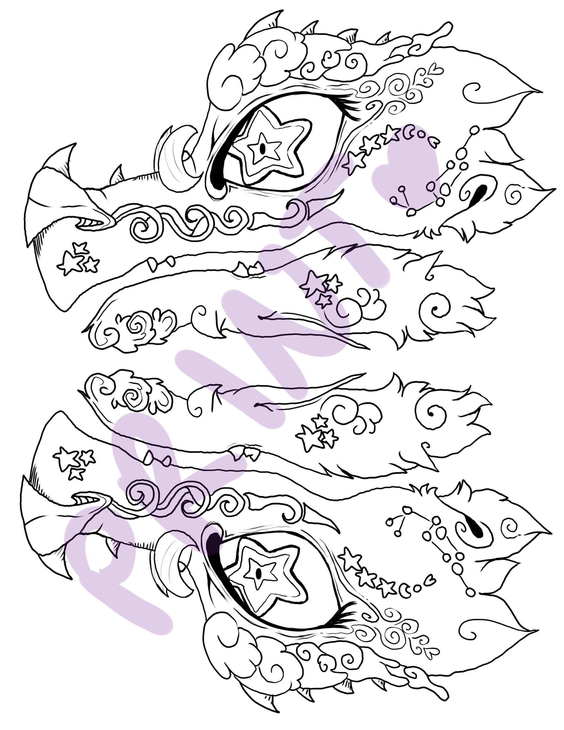 Customizable Space Theme Color Your Own Printable Paper Dragon Puppet Template Base Starter Etsy