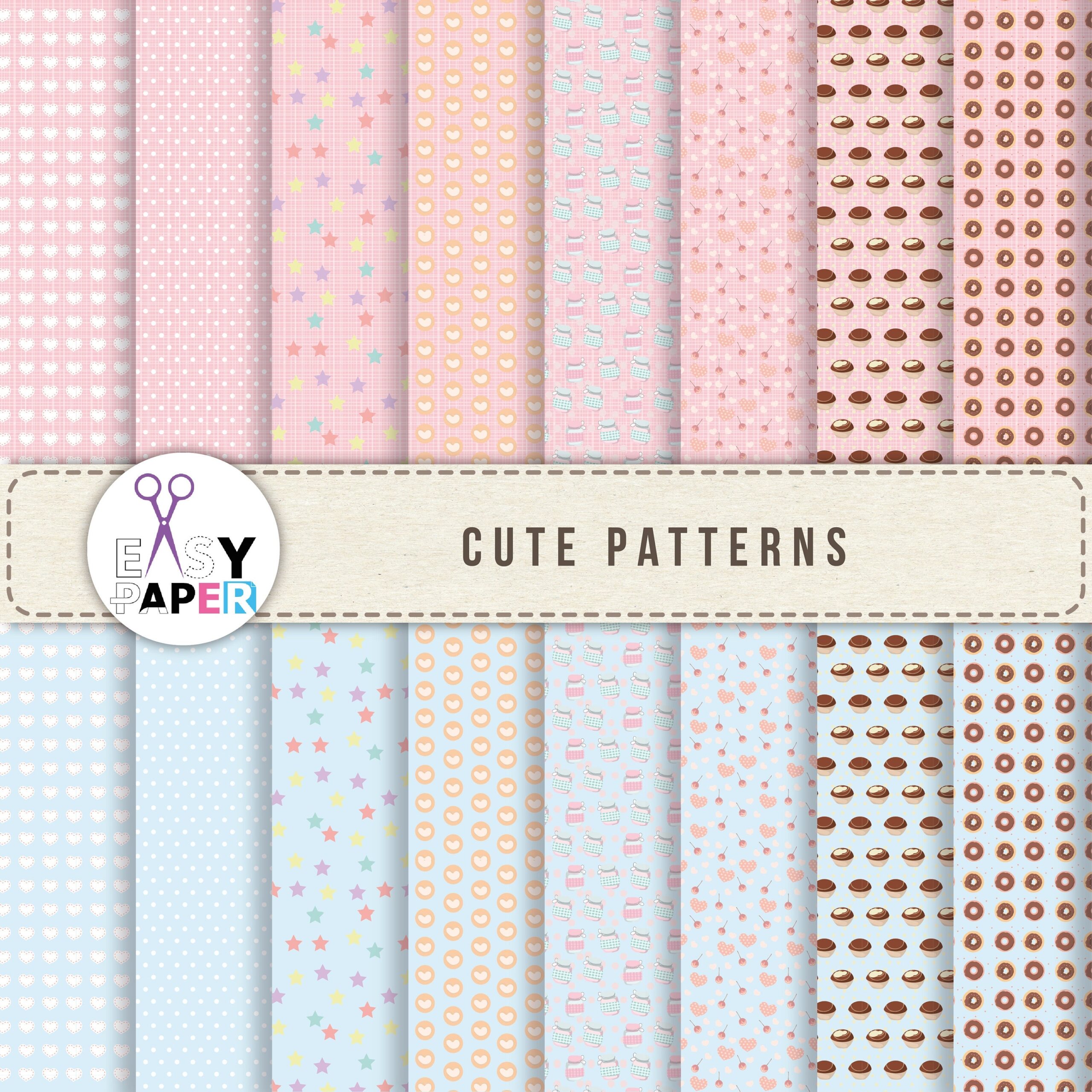 Cute Pattern Digital Paper Downloads Printable Scrapbook Paper Leaves Pattern Paper Cute Digital Backgrounds Instant Download Etsy