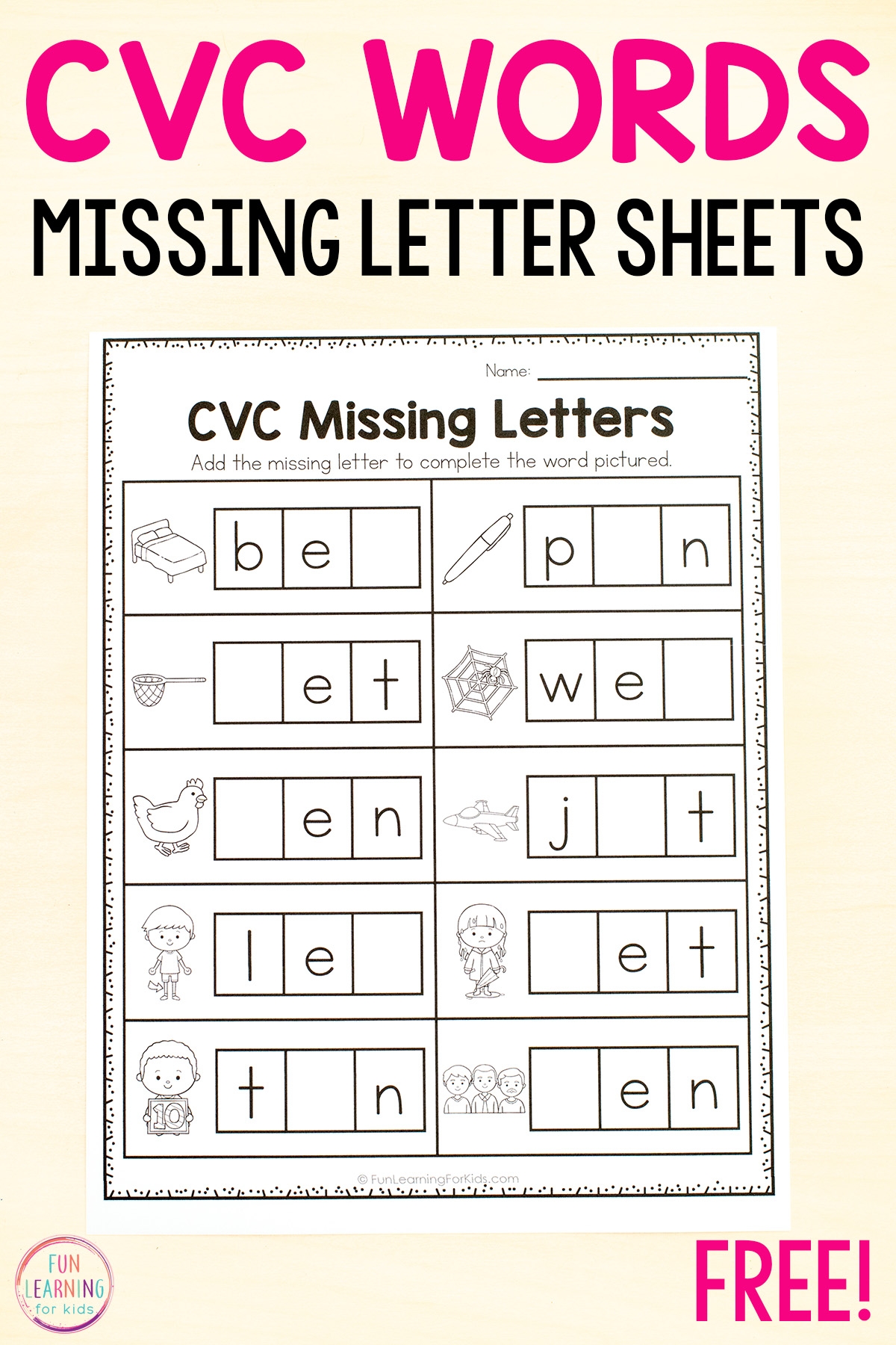 Cvc Printable Worksheets