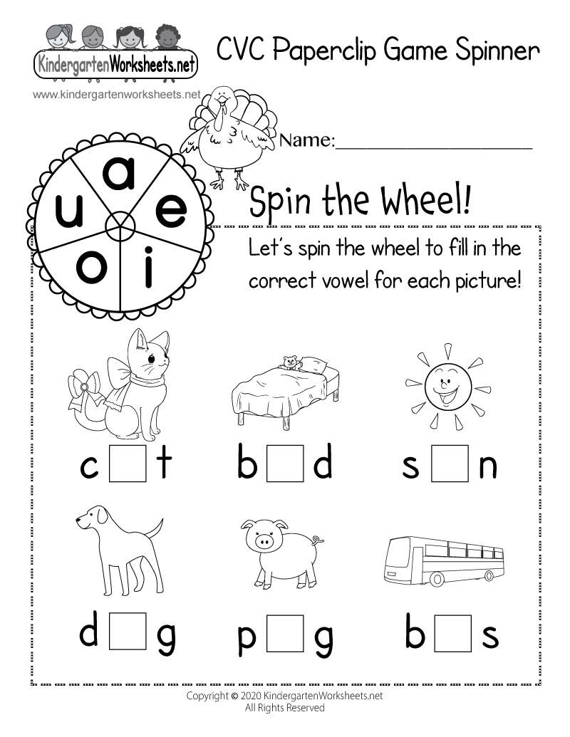 Free Printable Cvc Worksheets For Kindergarten