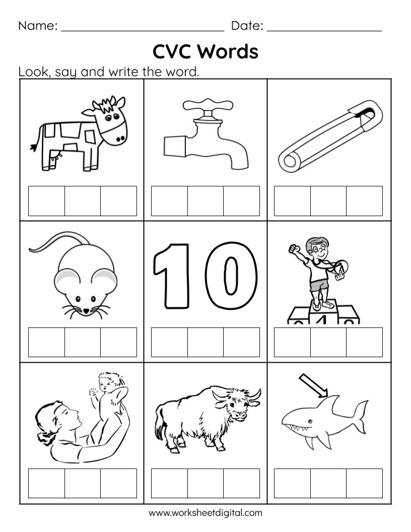 Cvc Printable Worksheets For Kindergarten