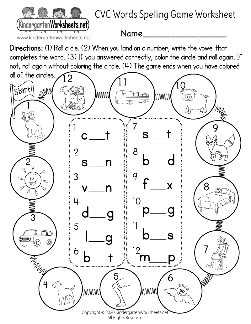 Free Printable Cvc Words Worksheets