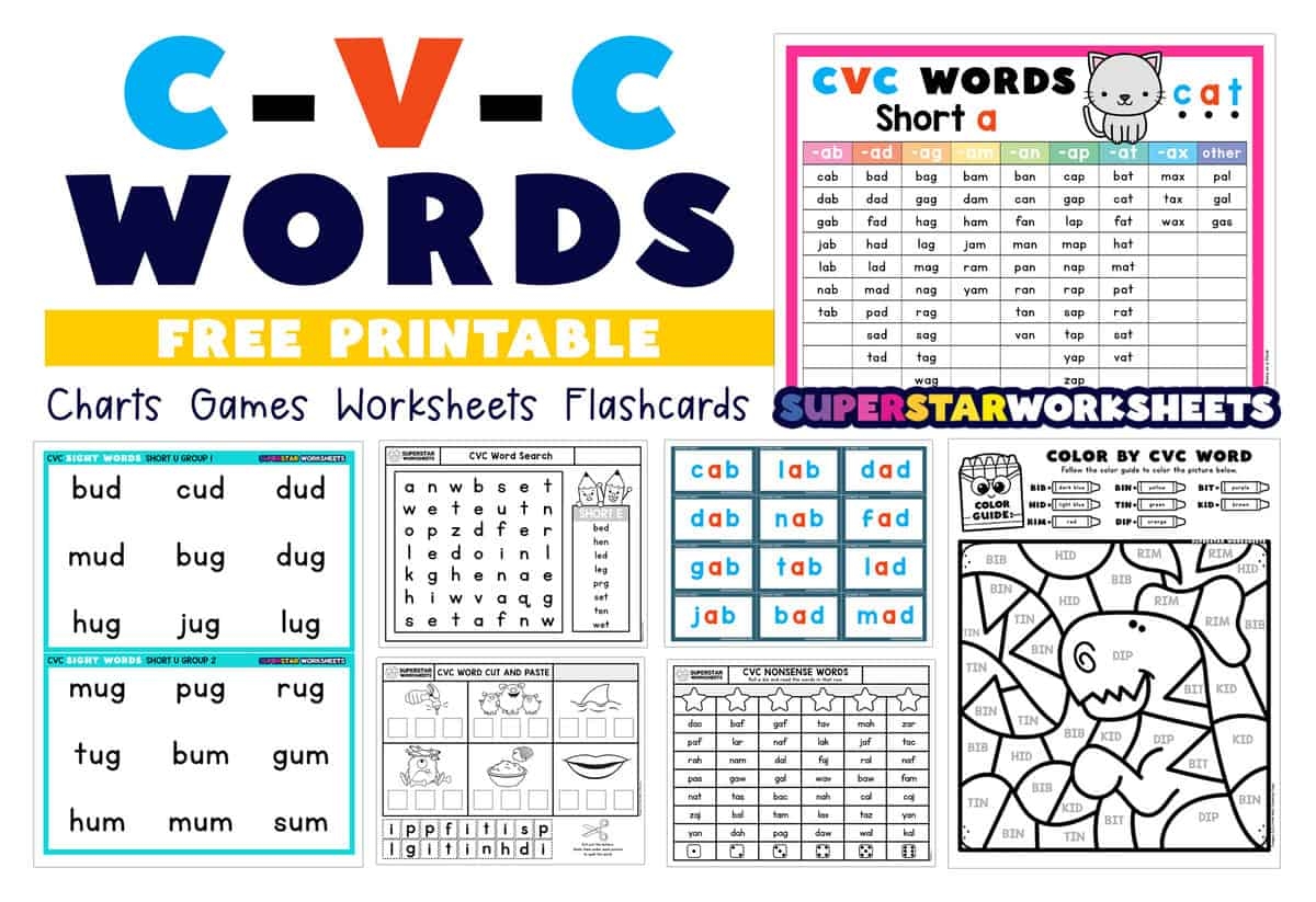 CVC Words Superstar Worksheets
