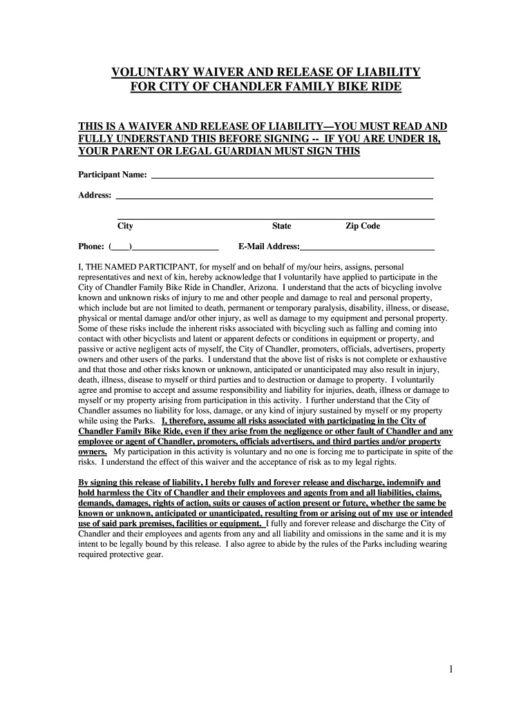 Cycling Event Waiver Fill Online Printable Fillable Blank PdfFiller