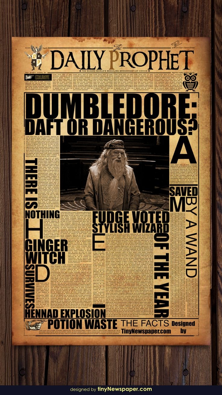Daily Prophet Newspaper Template Harry Potter Word