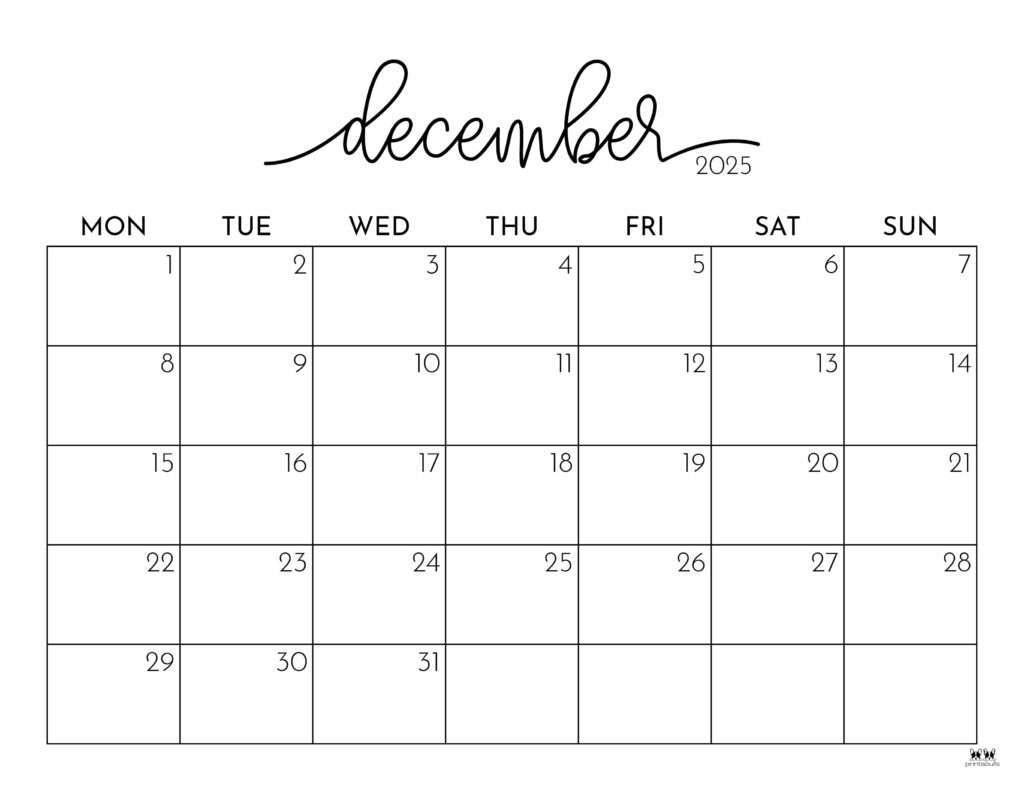 Printable Lined Calendar