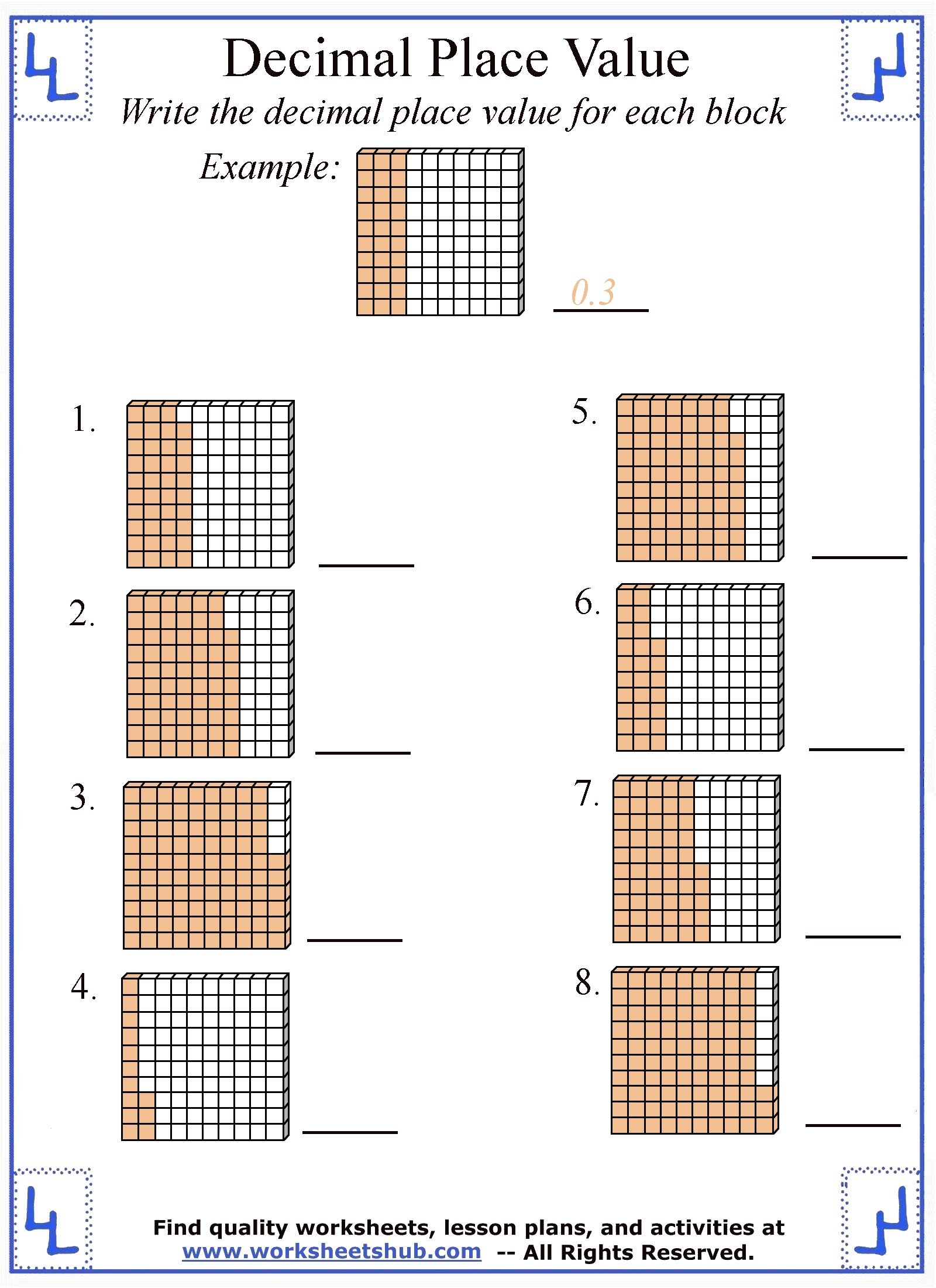 Free Printable Decimal Worksheets