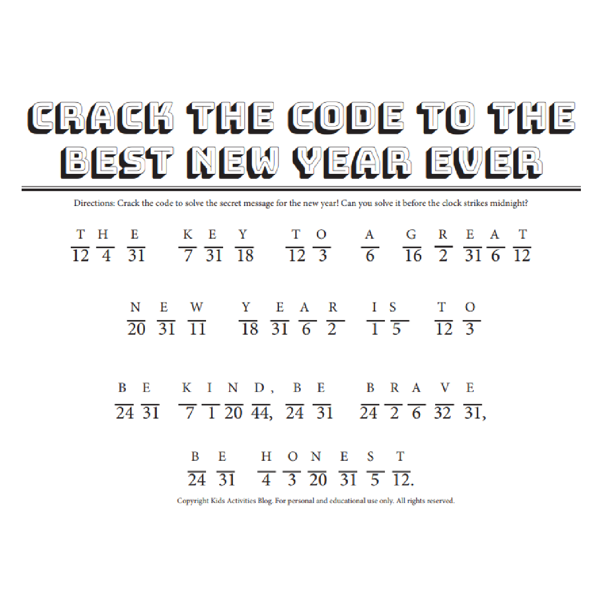 Free Printable Secret Code Worksheets