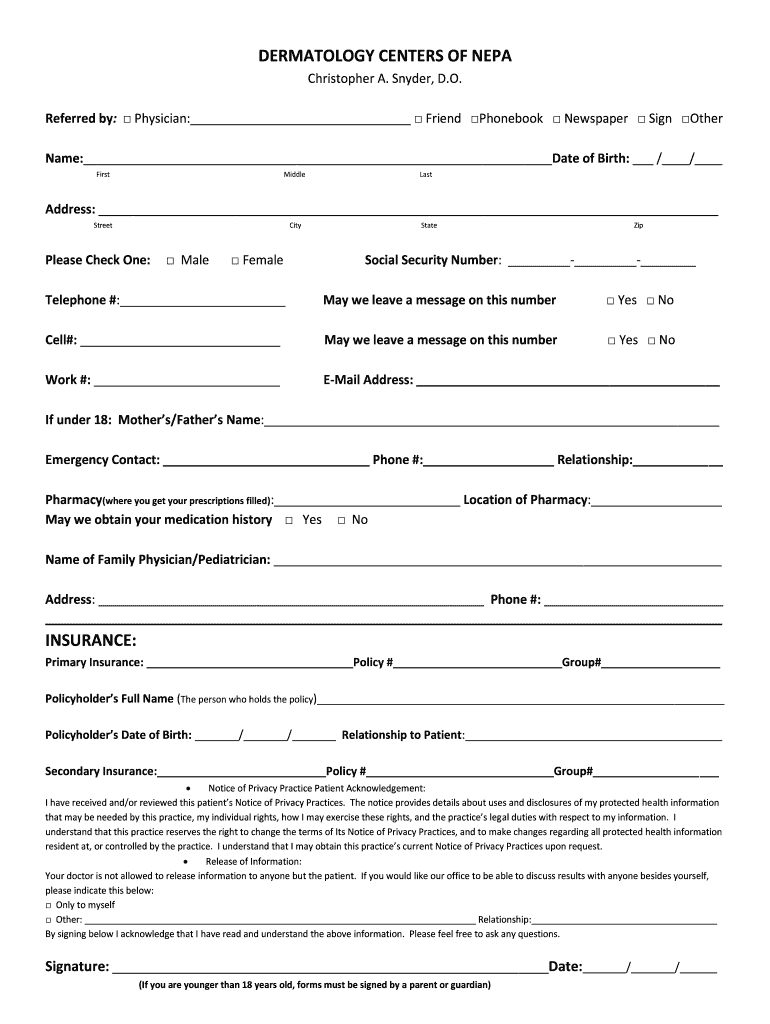 Demographics Form Template Fill Online Printable Fillable Blank PdfFiller