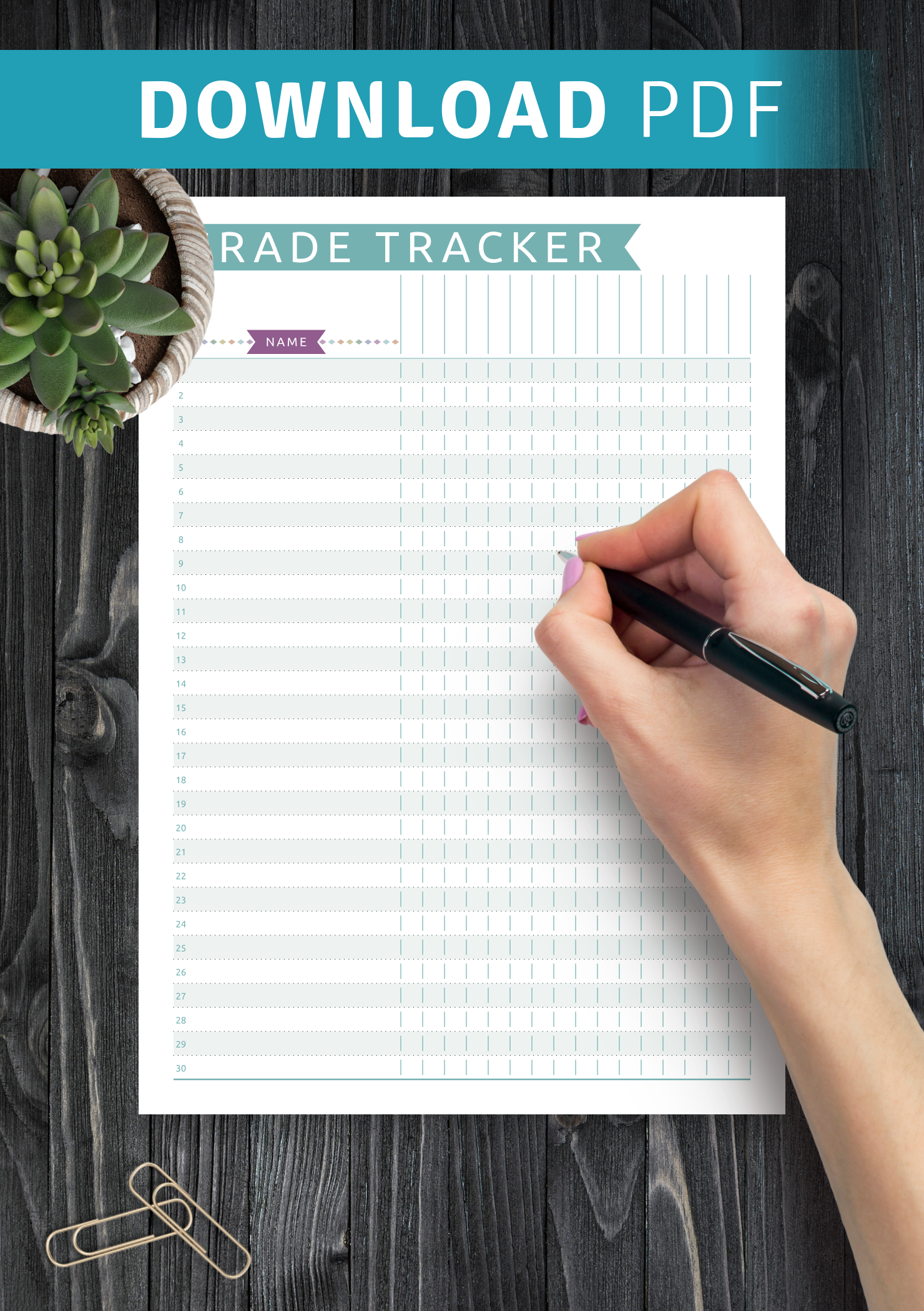 Free Printable Gradebook Paper